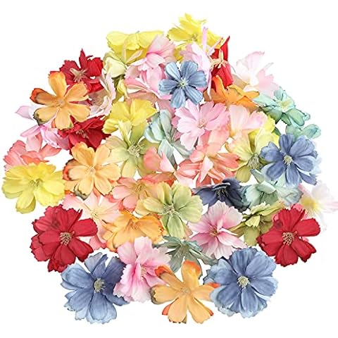 Yafe 50 pcs Mixed Colour Artificial Flower Heads Cover