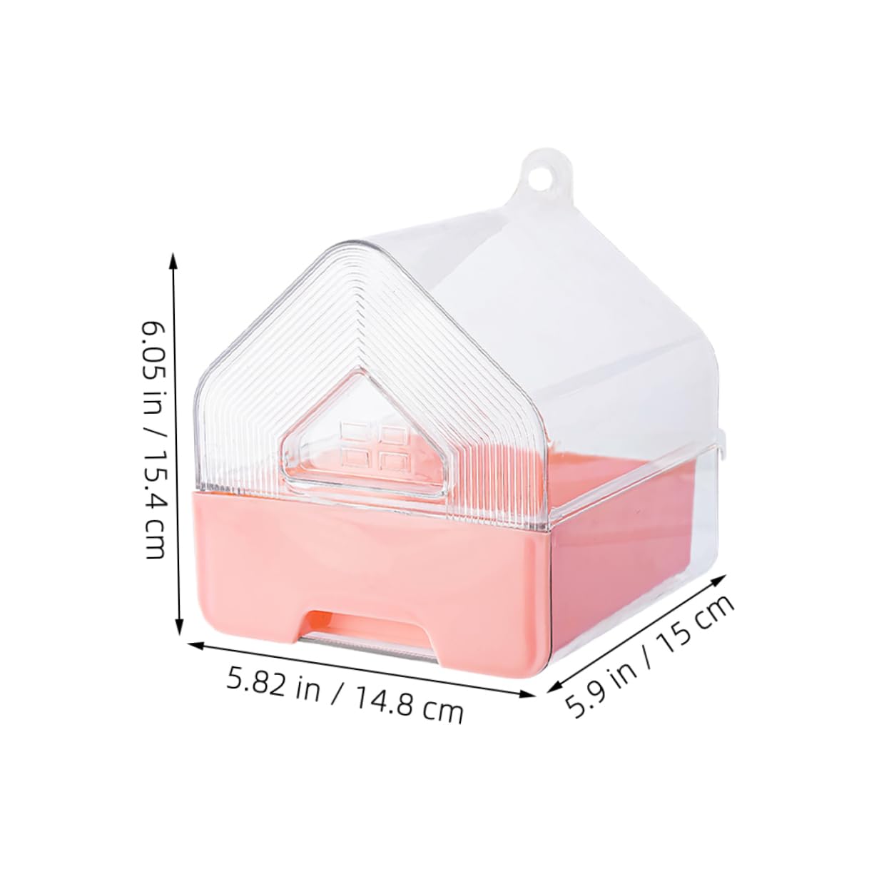 BESPORTBLE Transparent Pet Bird Bath with Bottom Drawer Design for Easy Cleaning Lightweight Portable Bathtub for Cockatiels Parakeets Small Birds for Home and Travel
