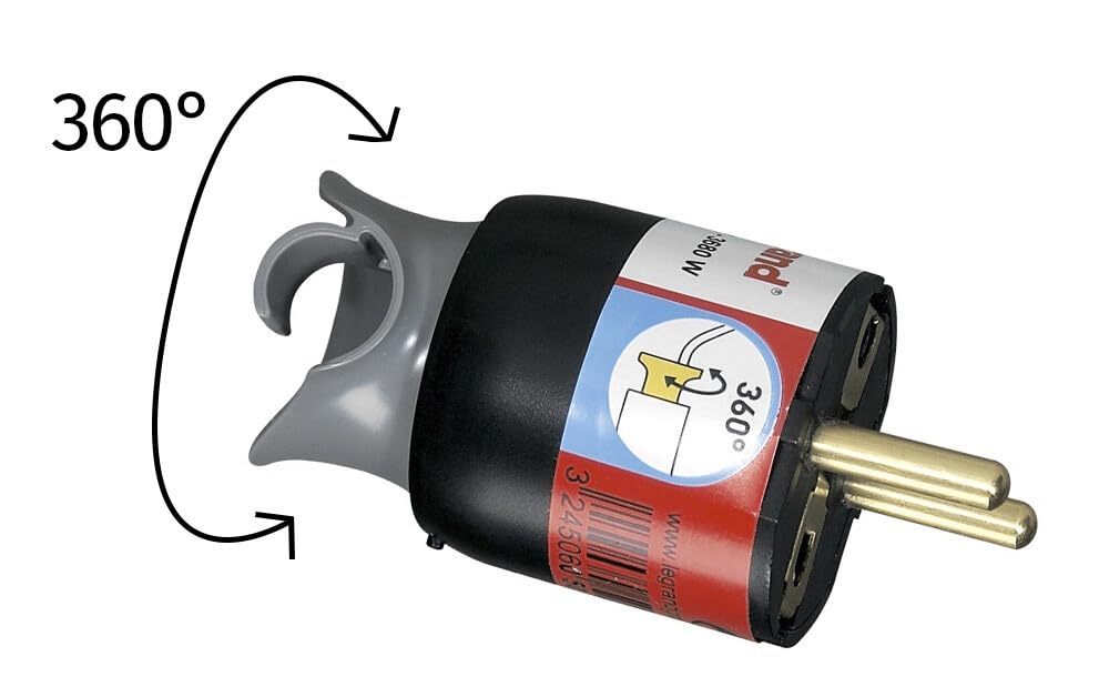 Fiche aérienne rotative noire pour connexions électriques mobiles et divertissement