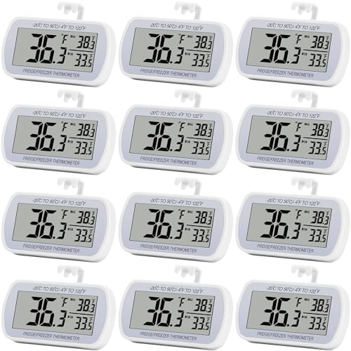 Thermomètre numérique pour réfrigérateur congélateur étanche blanc grand écran LCD