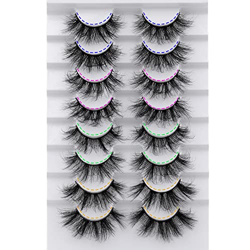 Eyelashes Mink Lashes Fluffy Curly False Eyelashes 4 Styles Dramatic Full Thick Volume Lashes 8 Pairs by Yawamica