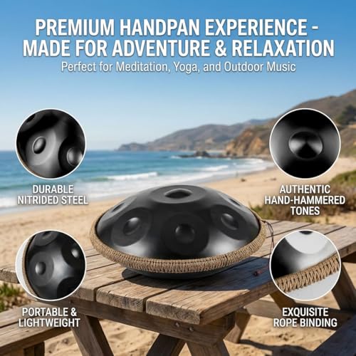 Handpan Drum Set 22 pulgadas 10 notas D menor plata miniatura 2