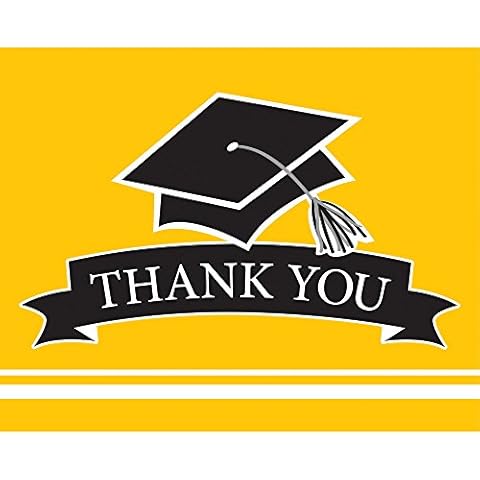 Creative Converting 25 notas de agradecimiento de graduación amarillas Cover