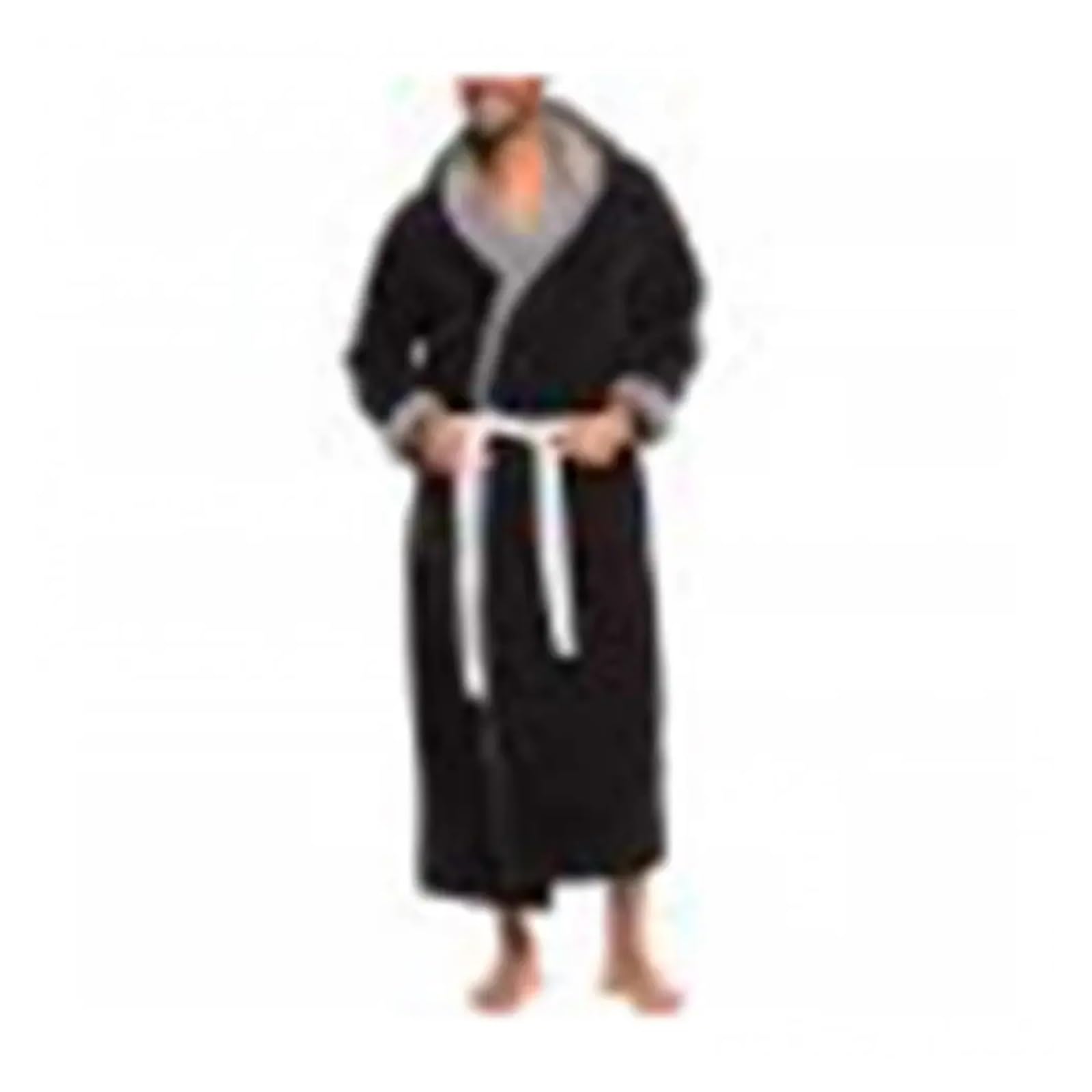 Albornoz Largo para Hombre Albornoz Ropa de Dormir camisón Casual Manga Larga Hombre Invierno cálido Franela HAL Felpa baño salón hogar