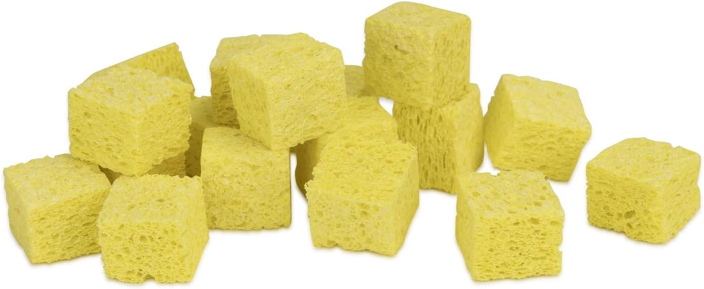 Hygloss Compressed Sponges for Crafts - 100 Pack 1"x 1"x 5/8” Cubes-Shaped Sponges - Expanding Paint Sponge Shapes for Kids - Art Sponges for Painting, DIY Crafts, Sensory Water Play & More - Assorted