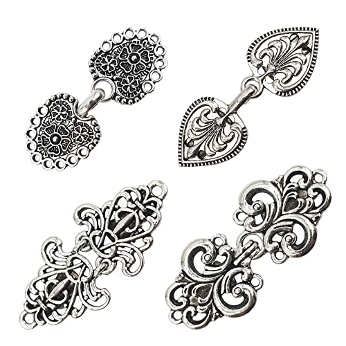 Sweater Swirl Clips Cape Cloak Clasp Vintage Retro Cardigan Clip Shawl Collar Clasp Dress Shirt Brooch Clip for Girl Women 4 Styles