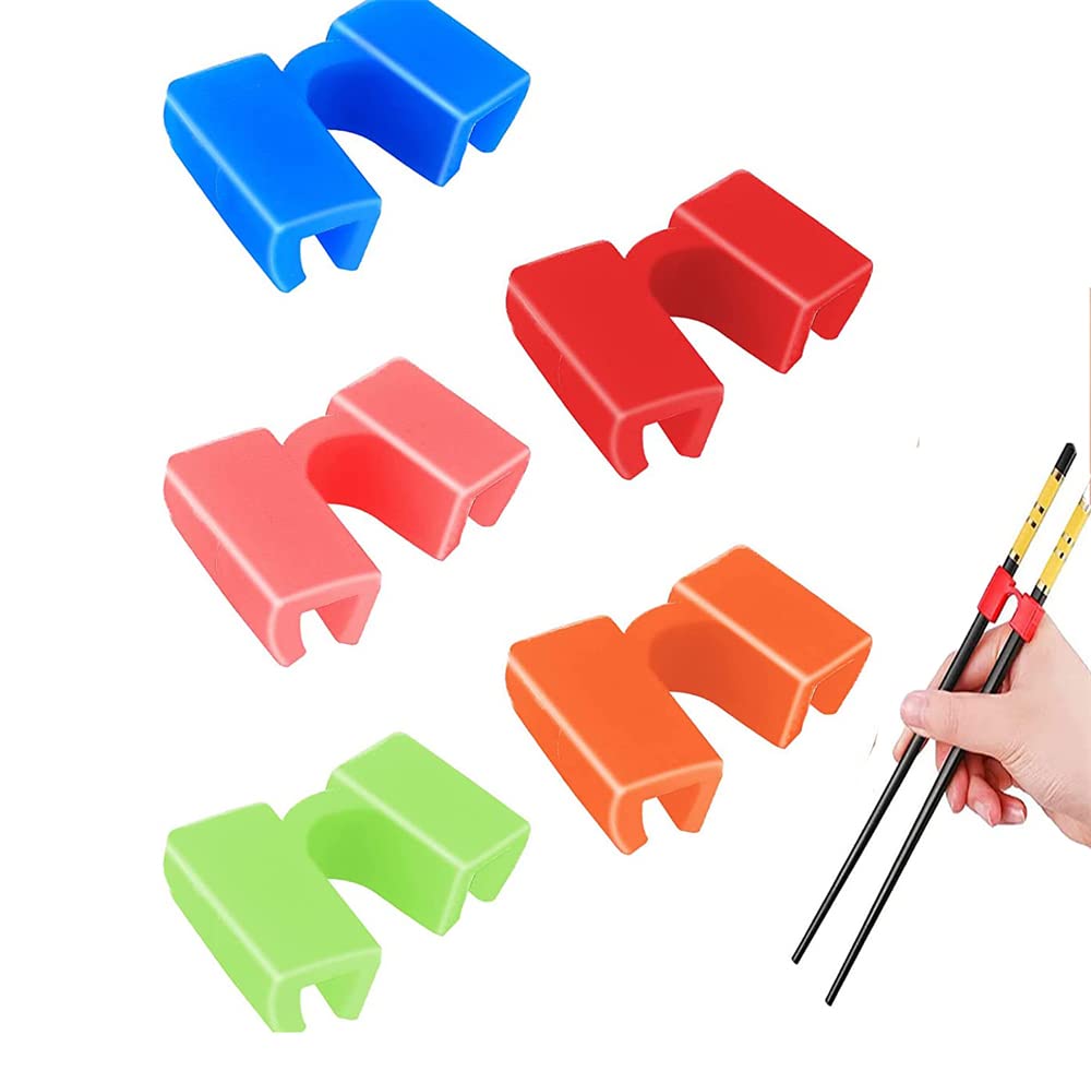 XINTONG5 PCS Chopsticks Helpers Reusable Training Chopstick Helpers Easy Chopstick Trainer for Adults, Beginner (Multicolour)