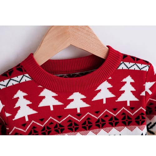 Image of Ugly Christmas Sweater Kids Girls Boys Reindeer Snowflake Knitted Xmas Holiday Pullover Sweater 2-9 Years Old