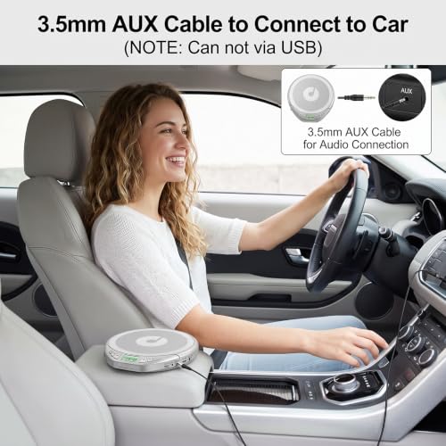 Image of Gueray CD Player Portable with Earphones, CD Discman AUX Cable for Car Home