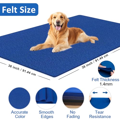 Image of XSEINO Royal Blue Large Felt Fabric 36 inch X 36 inch(1 Square Yard), 1.4 mm Thick Soft Felt Fabric Sheet for Crafts, Blue Series Colors Soft Nonwoven Fabric, Fit for Decoration, Sewing, DIY Crafts