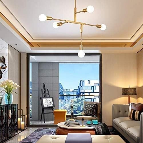Candelabro - Candelabros de oro Lámpara de techo Interior Sala Decoración Hogar Moderno Lámpara Iluminación E27 5 Lámparas Avizeler, Candelabro