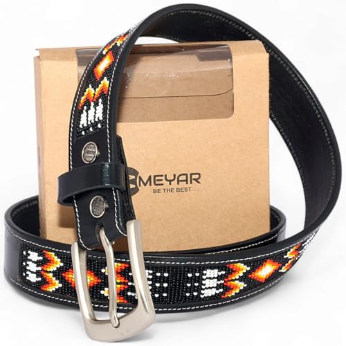 Handmade Beaded Leather Belt, Gift for Cowboys, Cowgirls, Men & Women.2