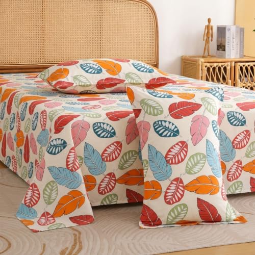 Image of IVAZA Turkish Cotton 280 TC Super Soft Warm Bedsheet Set for Double Size Bed, Durable Double bedsheet with 2 Pillow Cover Apricot