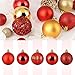Produktbild AGM Set mit 32 roten Weihnachtskugeln 6CM, ausfüllbarer Galvanikkugel aus glänzendem/mattem/glitzerndem Kunststoff, Ornamentdekoration für Festival, Hochzeit, Zuhause