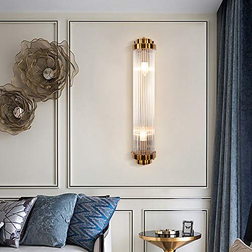 Applique or en cristal cylindrique pour salon haut de gamme