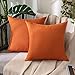 MIULEE Lot de 2 Taie d'oreiller Extérieure Imperméable en Polyester Doux avec Surface Hydrofugfe Housse de Coussin de Jardin Décoratif pour Salon Chambre 50x50CM Orange