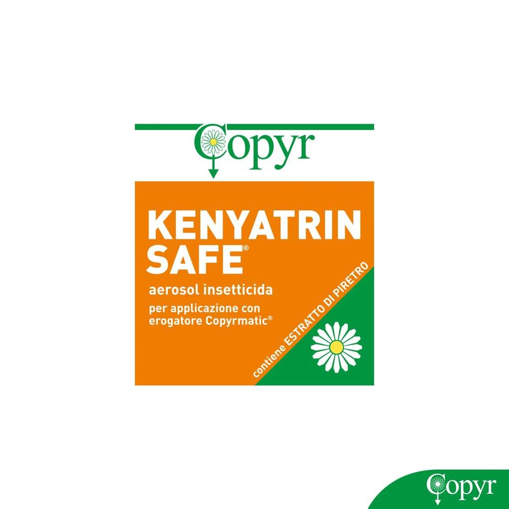 Copyr Kenyatrin Safe e Copyrmatic Evolution Night & Day - Insetticida Antizanzare, Mosche e Insetti Volanti, 6 Bombole 250ml + Erogatore Automatico, Piretro Insetticida Biologico e Repellente Zanzare
