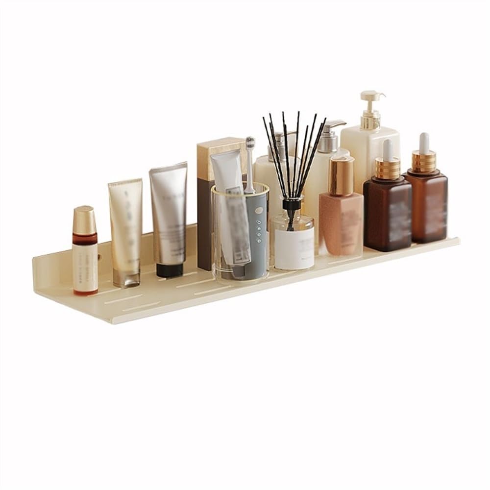 TXGJWRA Shower Caddy Floating Bathroom Shelves No Drilling Aluminum Shower Caddy with Lip and Drain Holes Wall Mounted
