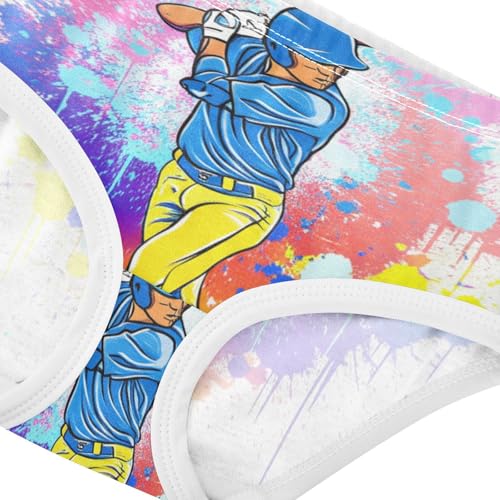 Funny Girls Underwear Toddler 2t Cotton Girl Panties Cute Cartoon Baseball Player Colorful Tie Dye Briefs Underpants4