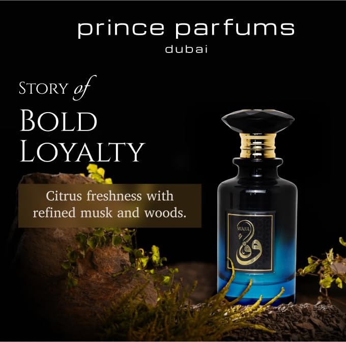Miniatura 2 de Prince Parfums Dubai - Wafa Eau de Parfum para hombre 3.4 onzas - Colonia de lujo audaz con mandarina, ciprés, geranio y almizcle - Frescura cítrica