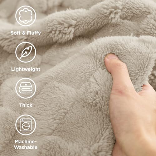 Bedsure GentleSoft Light Brown Throw Blanket for Couch - Super Soft Cozy Blankets Gifts for Women Men Girls, Cute Small Fleece Throws for Bedroom Home Decor, 50x70 Inches