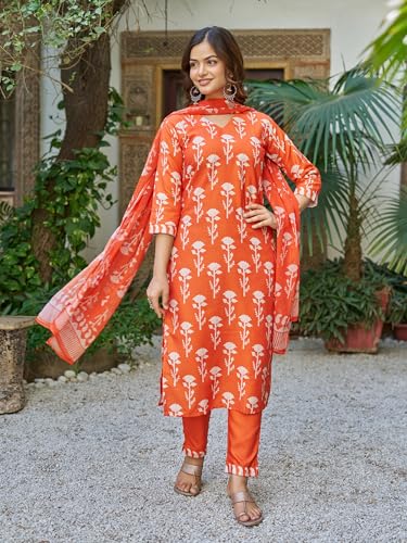 Costume ethnique traditionnel kurta imprimé en coton mélangé - 5