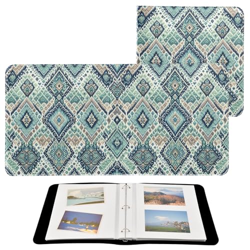 Álbum de fotos Scrapbook álbum de diseño Ikat autoadhesivo con encuadernación de 3 anillos, 40 páginas, 8x10 para recuerdos miniatura 2
