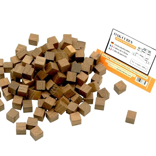 AlcoFermBrew Eichenholz Cubes Französisch 100g - Mittleres Toasting, Eichenholz Chips, Kleine Eichen Würfel, Quadrate AlcoFermBrew Eichenholz Cubes Französisch 100g - Mittleres Toasting, Eichenholz Chips, Kleine Eichen Würfel, Quadrate