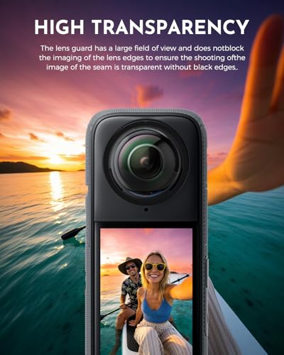2 unidades de cubiertas protectoras para lente compatibles con Insta360 X4, protectores frontales y traseros para lentes miniatura 5