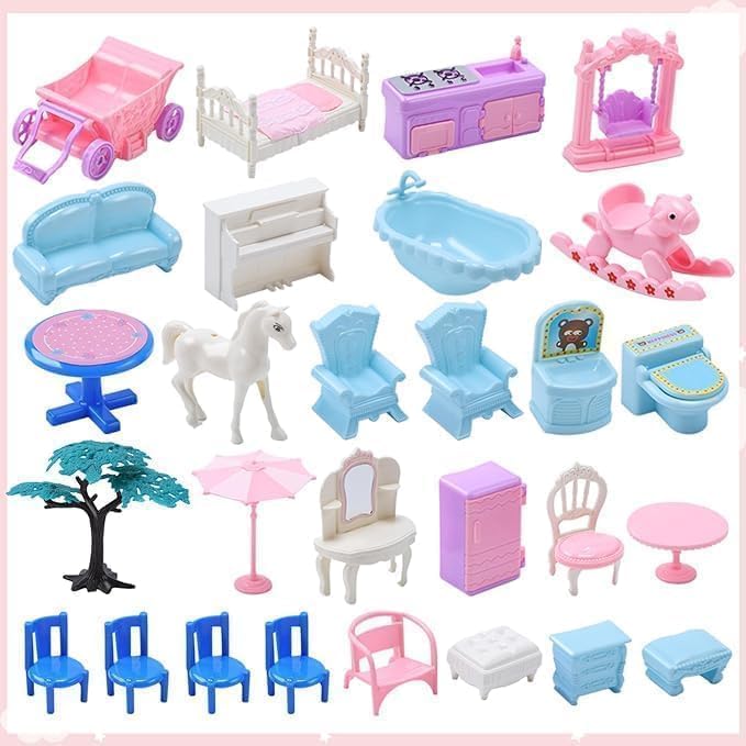 Image of Doll House for Girls Toddlers 4 Story 10 Rooms Playhouse with Dolls Toy Figures, Furnitures, Accessories, Doll House Toys Gift for Kids Gift for for 3 4 5 6 7 8 9 10 Year Old (Standard Edition)