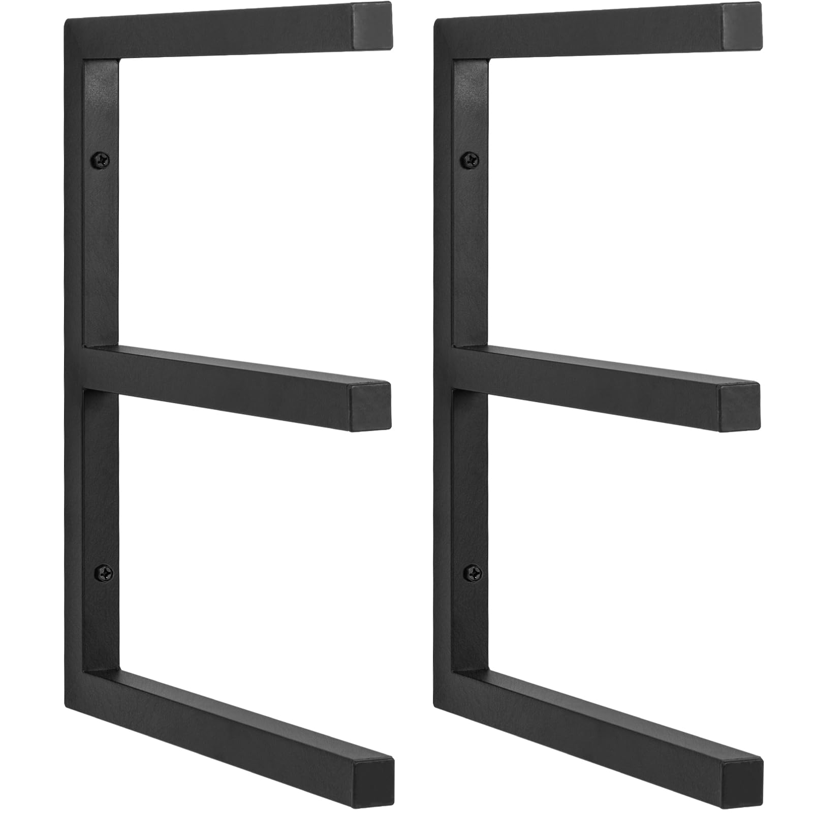 AKOZLIN Scaffale in legno a 3 livelli, montato a parete, in tubo di legno, per interni ed esterni (2 pezzi)