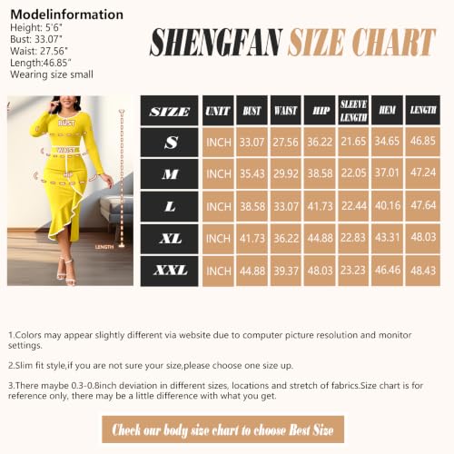 Image of Women's Elegant Church Vintage Bodycon Dress Casual Long Sleeve Work Business Pencil Split Sheath Midi Dresses