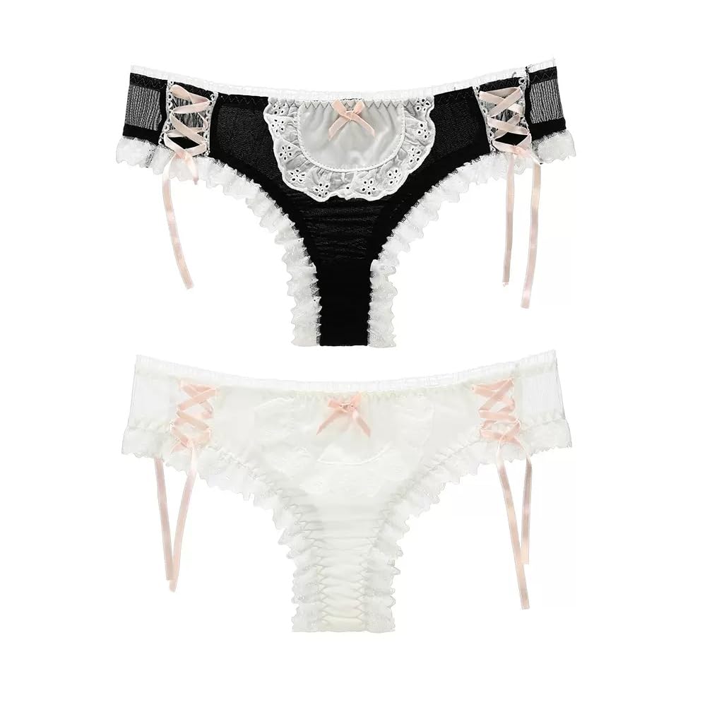 Joyralcos Japanese Lolita Bikini Panties Sexy Anime Briefs for Women Maid Cosplay Lingerie Panty: 8 Thong Briefs