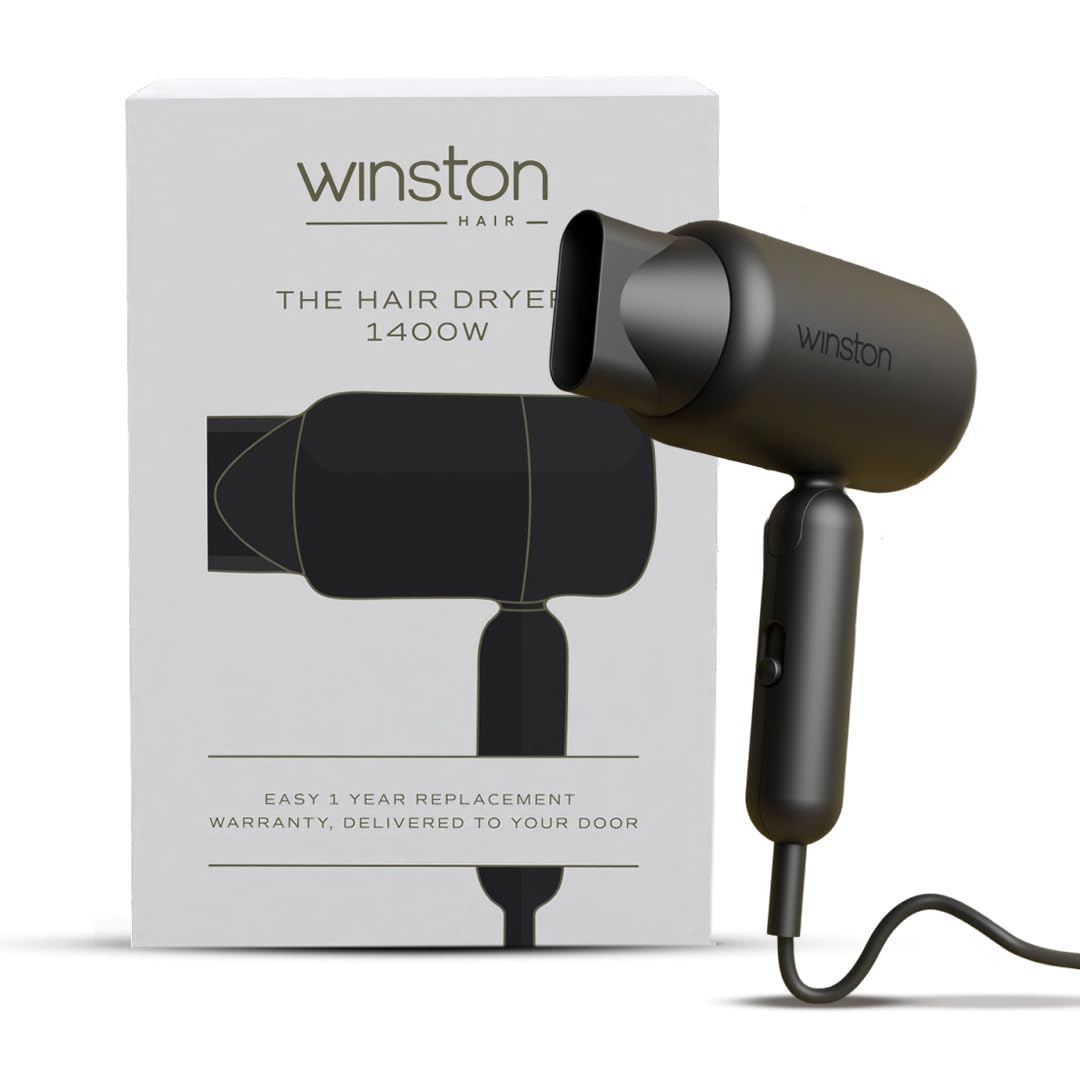 Ionic Foldable Hair Dryer - 1400W | Compact, Foldable, and Damage-Free Drying Blow Dryer with Low Noise & Overheat Protection - 1 Year Warranty (Grey)