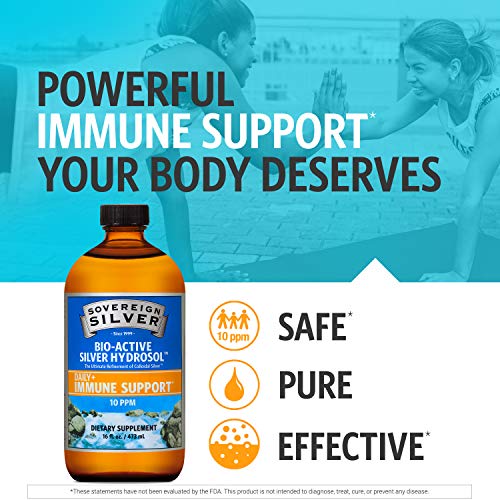 Sovereign Silver Bio-Active Liquid for Immune Support - 10 ppm, 16oz - Value Size