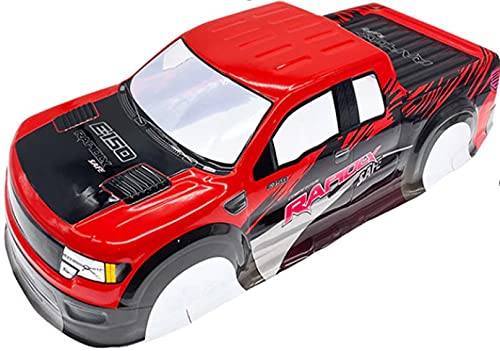 Generic RC Truck Body Shell Ford F150 Red, Fits 1/10 & 1/8 Trucks, Ships from UK