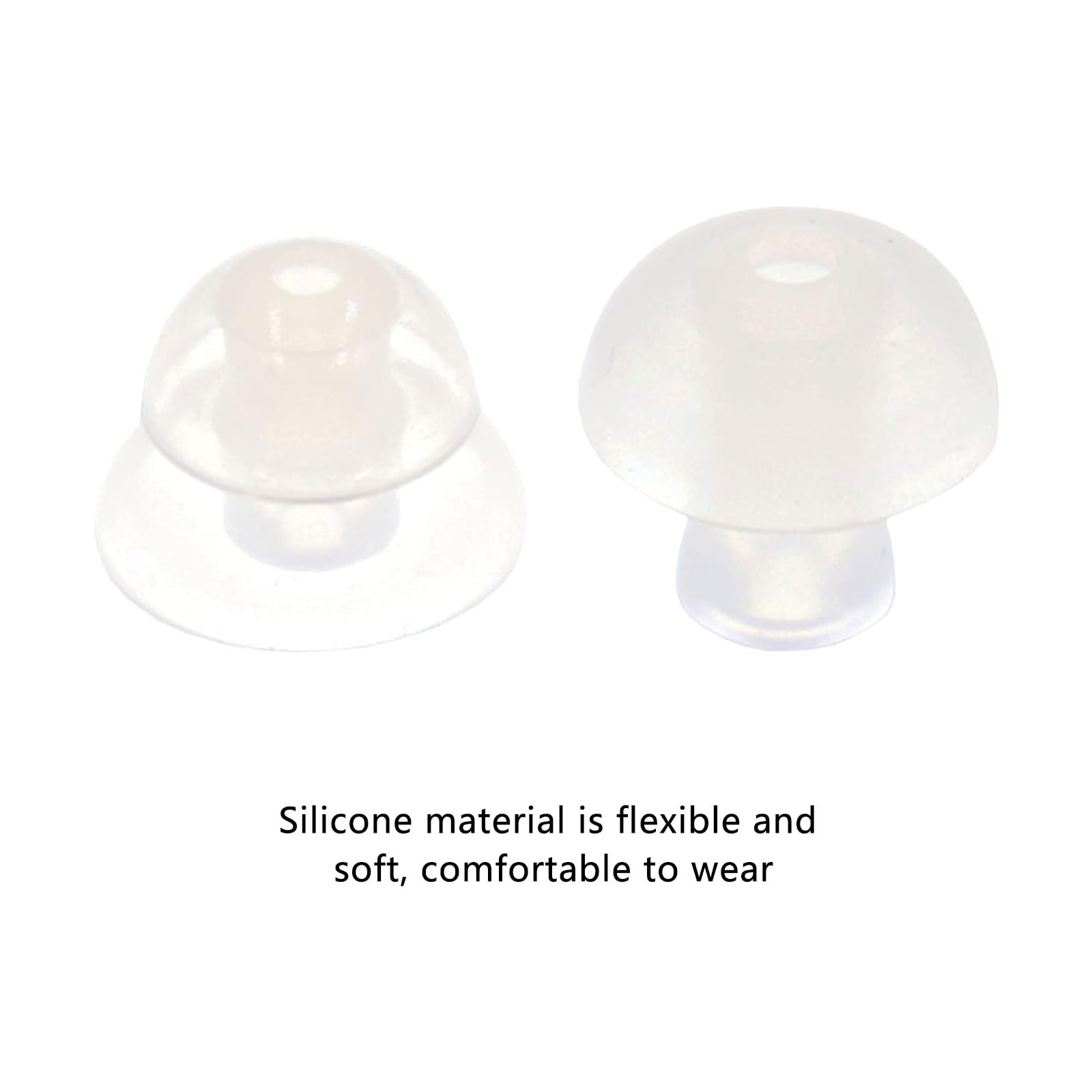 Xiciki Hearing Aid Domes with Tubes, 15 Pack Silicone Ear Tips, 12mm/14mm Replacement, Hearing Aids Parts, Hearing Aid Domes, Hearing Aids Accessories, Includes Cleaning Tool - Image 3