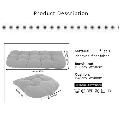 Maalr Cuscino Imbottito per Panca da Giardino