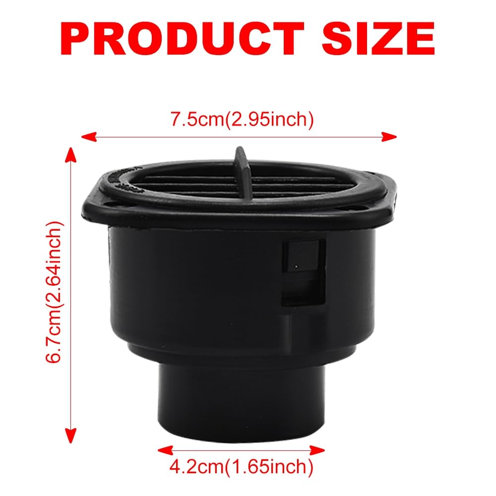 JSCARLIFE 2Pcs Warm Air Vent Outlet,360 °Rotatable Car Heater Duct Hose Pipe Plastic Ducting Heater Air Vent Outlet for Car Auto Bus RV ATV (Square - Image 2
