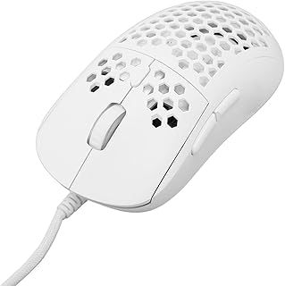 Bewinner Wired Mouse, Lightweight Ergonomic White Mouse, Adjustable DPI, 6 Keys Hollowed Out Gaming Mouse Mice for Gaming Office Study