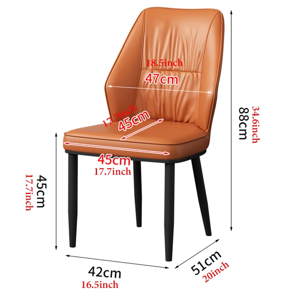 GIZNXBA Esszimmerstühle Modernes Polsterstuhl Esszimmer Mit Metallbeinen Bequeme Wohnzimmerstuhl Leder Für Die Küche Gepolsterter Beistellstuhl Für Wohnzimmer, Warteraum (Color : /Brown)