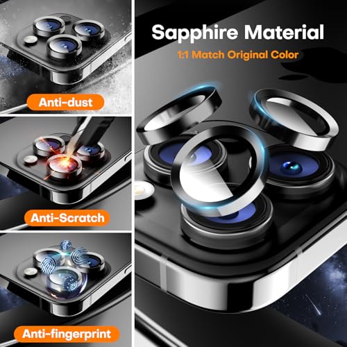 Image of Supershieldz CAM-Guard 3D Camera Lens Protector Ring for iPhone 17 Pro Max | 17 Pro, Keep Original Design and Color, 9H Hardness, Easy Installation - Black Titanium