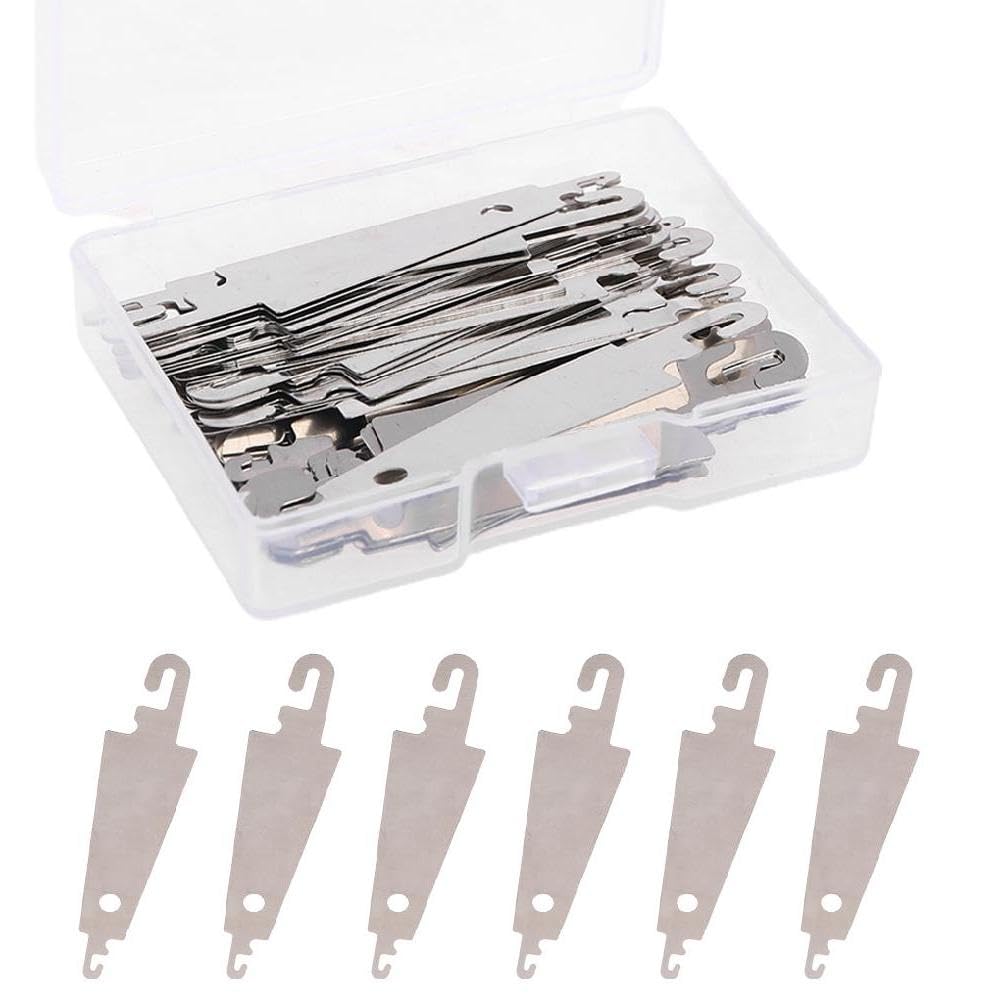 60pcs Metal Needle Threaders Embroidery for Cross Tools for Large Eye Hand DIY Sewing with Clear Box Metal Needle Threaders