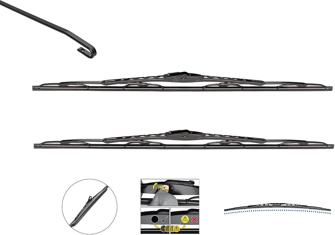 Valeo Silencio Wiper Blade VM208 574253 Front Length: 550mm/525mm Set of 2 Wiper Blades (for Left and Right Hand Drive Vehicles)