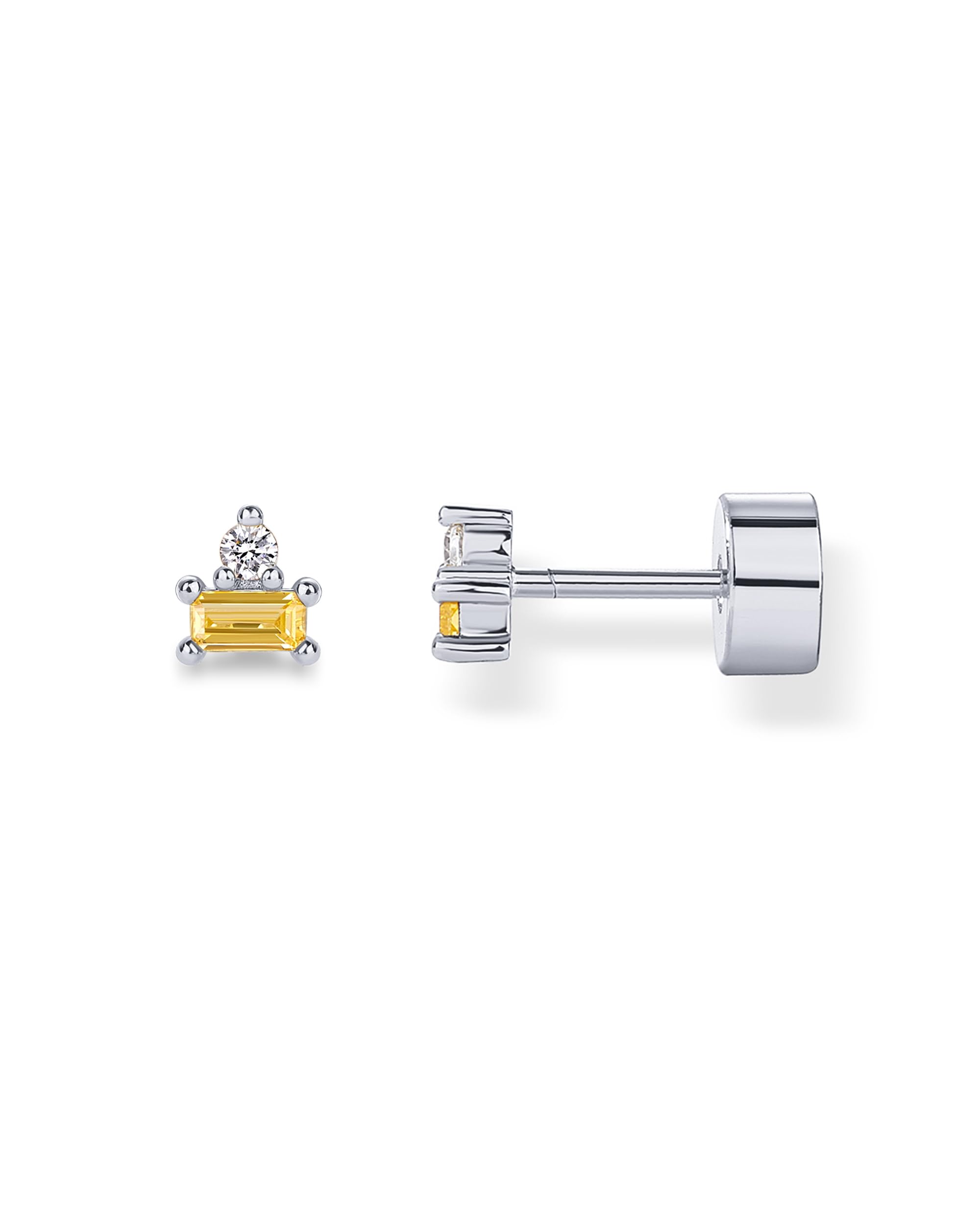 PAVOI 14K Gold Plated Dainty Birthstone Flatback Stud Earrings for Women