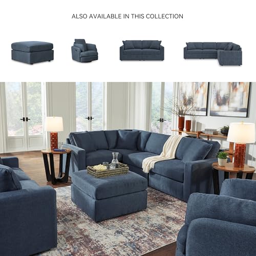 Image of Signature Design by Ashley Modmax Oversized Square Accent Ottoman, Ink Blue