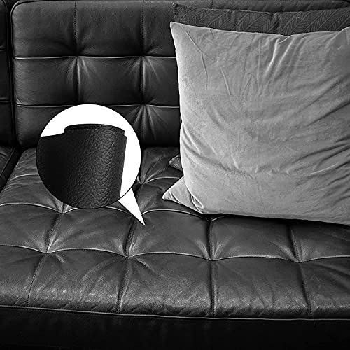 Image of SIA VENDORS? Leather Repair Tape Self-Adhesive Leather Repair Patch For Sofas, Waterproof Leather Patches For Couch, Leather Sticker Patch Kit for Couches, Furniture,Bags,Purse (Black, 12 X 24 Inches)