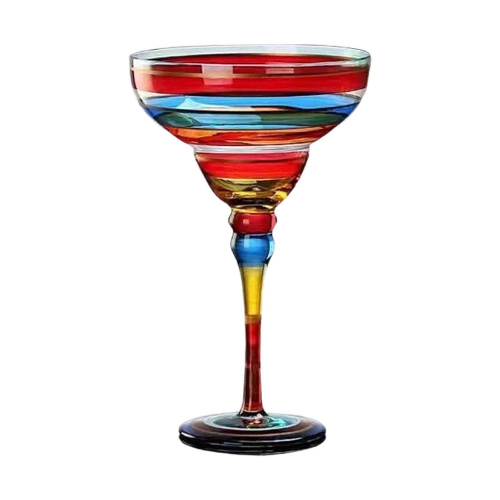 Osniyaw True Red Margarita Glass, Hand Painted Mexican Glasses For Martinis, Wine, Champagne Glasses, Cocktail Drinkware For Party Decorations, Mexican Drinkware