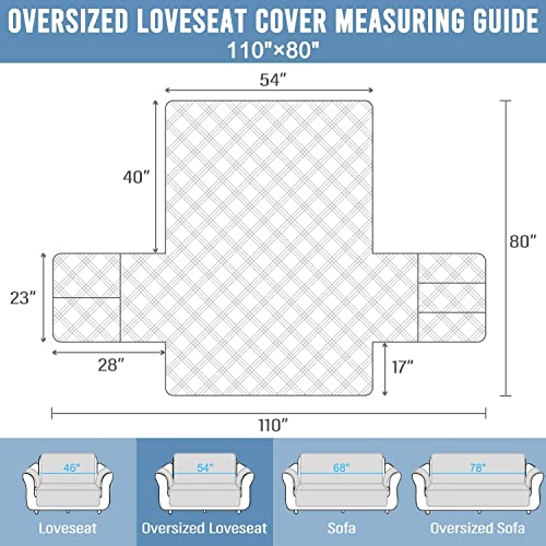 Boctopug Couch Cover Sofa Covers Slipcover Waterproof Sofa Cover Water Resistant Couch Cover For Dogs Kids Cats Pets (Oversized Loveseat, Red+Black Paw Bone) #TOP5