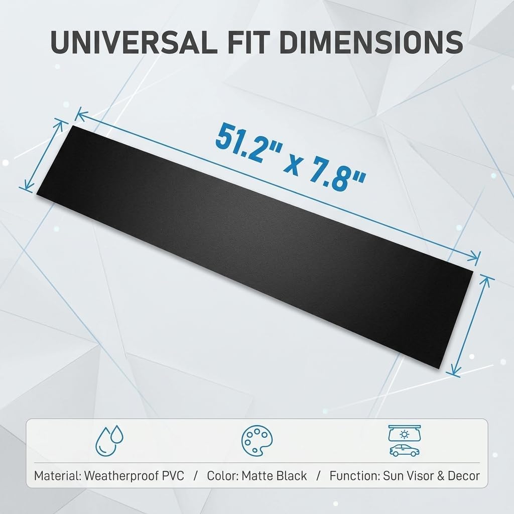 51.2"×8.27" Car Windshield Tint Film Kit, PET Anti-Glare Heat Protection Banner Sticker, Waterproof Matte Window Decorative Film, Universal DIY Cuttable Decal for Cars Trucks SUVs image 2